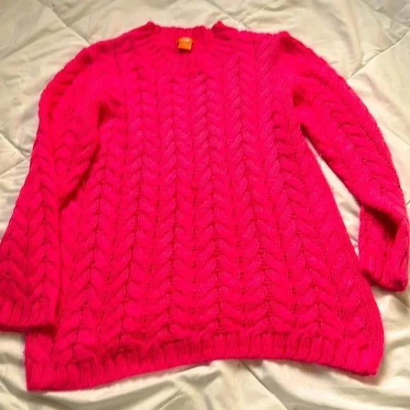 Joe fresh chunky knit sweater. Bright pink medium - Picture 1 of 5